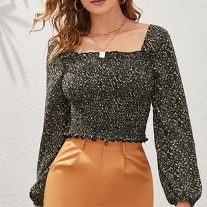 Long sleeve flower top